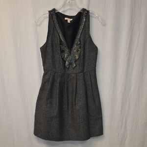 Silence + Noise Black and Silver Mini Dress